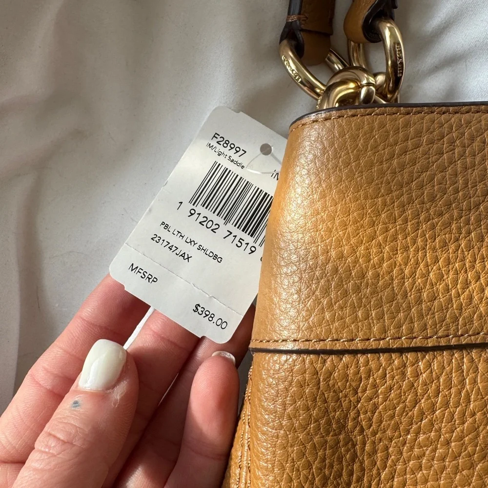 Coach Brown Leather Shoulder Bag - Picture 6 of 12